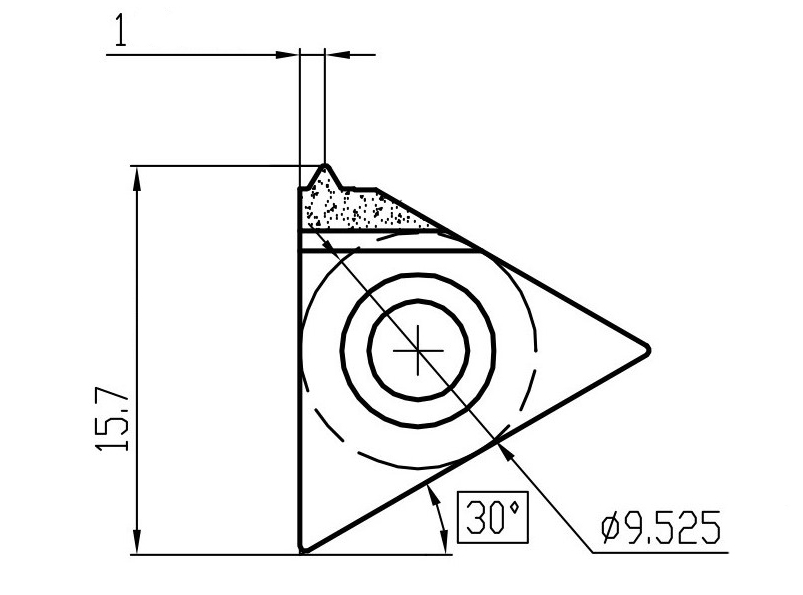 PCD-tipped Threading Inserts-16ER1.50ISO